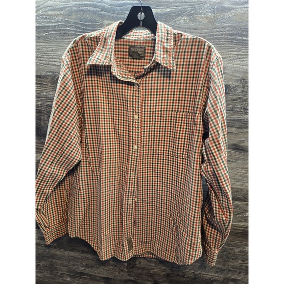 Abercrombie & Fitch Tops - Abercrombie‎ & Fitch Womens Med Red Green Gingham Plaid Cotton Button Down Shirt